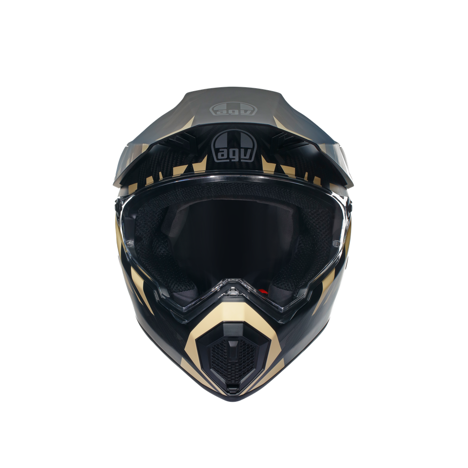 AX9 STEPPA MATT CARBON/GREY/SAND - MOTORBIKE FULL FACE HELMET E2206