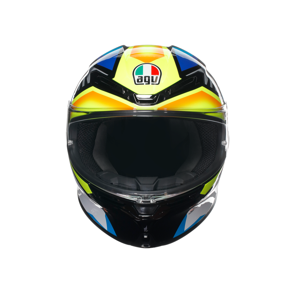 K6 S JOAN BLACK/BLUE/YELLOW - MOTORBIKE FULL FACE HELMET E2206