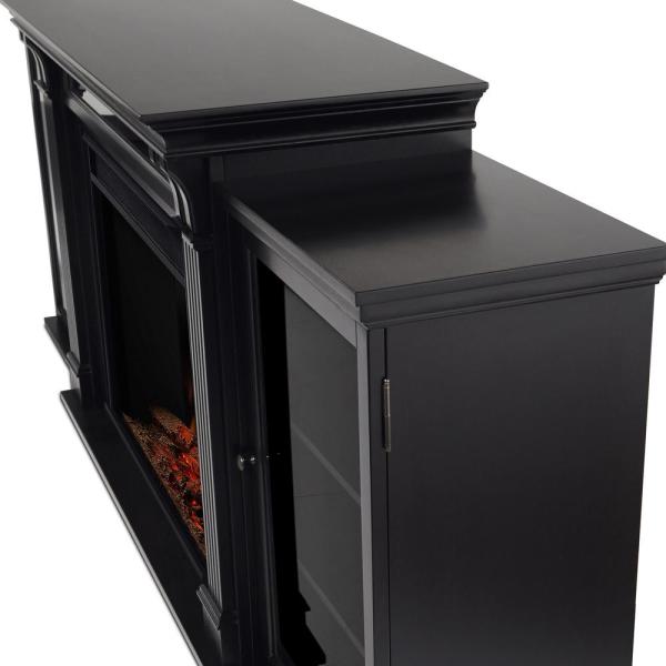 Tracey Grand 84 in. Electric Fireplace TV Stand Entertainment Center in Black