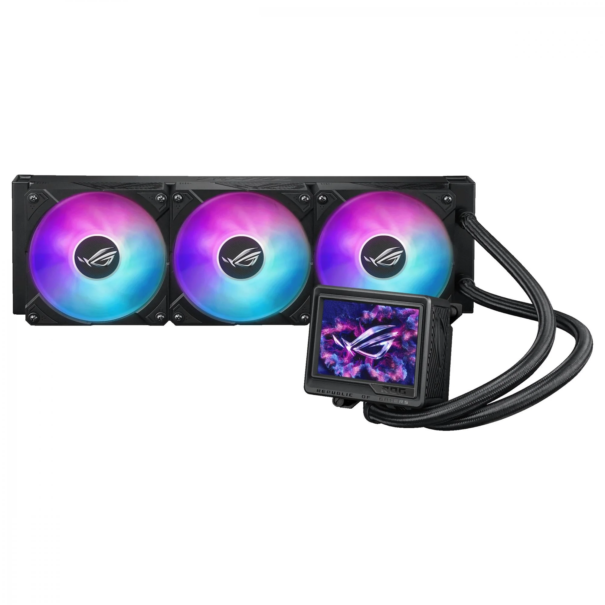 ASUS ROG RYUJIN III 360 ARBG EXTREME AiO Liquid Cooler w. 3.5 LCD. Asetek Emma Gen8 V2 pump. magnetic ROG ARGB fans