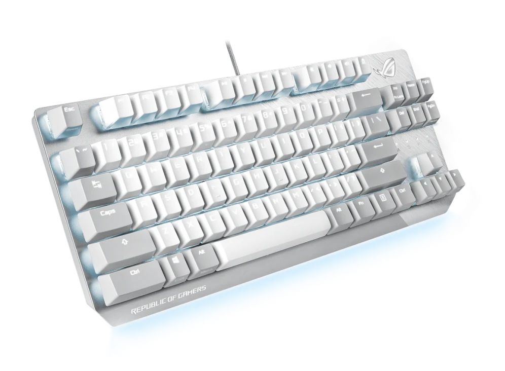 ASUS ROG Strix Scope NX TKL MOONLIGHT WHITE Edition Kabelgebundene Gaming-Tastatur (NX Red Switches)