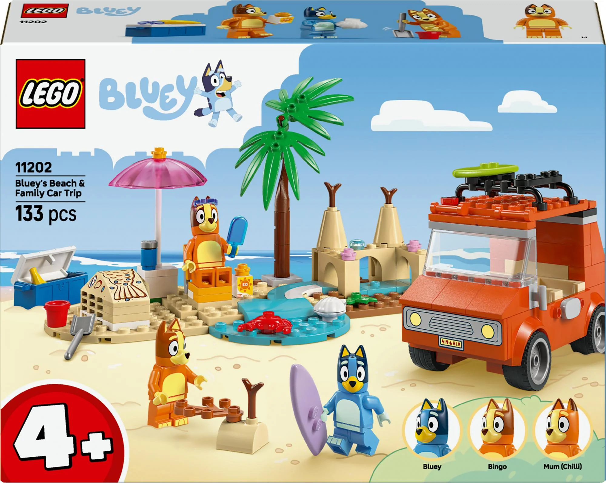 LEGO Bluey – Bluey's Strand- og Familiebiltur