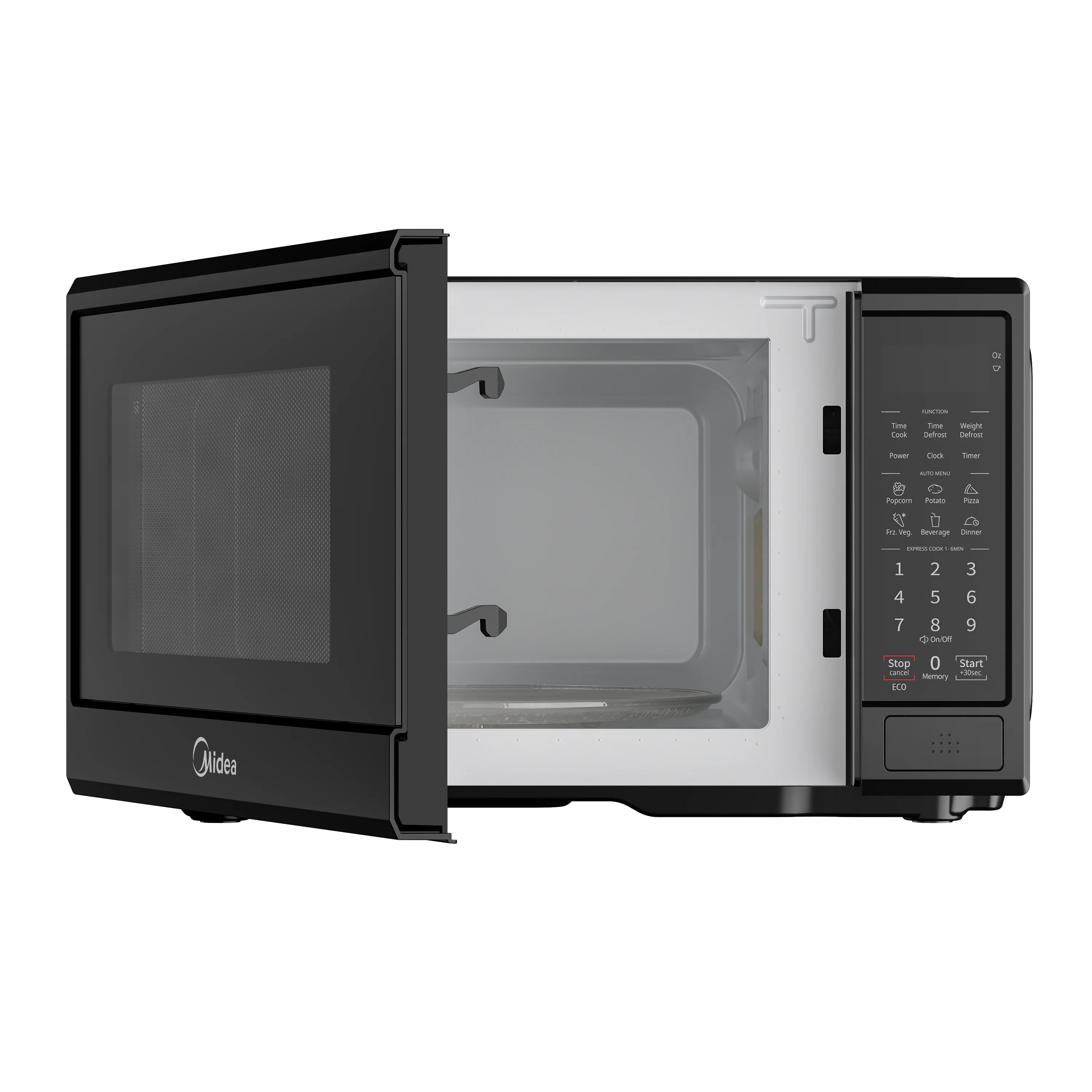 Midea 0.9 Cu. Ft. Countertop Microwave Oven, 6 Auto Programs, 10 Power Level, Black, EM9P022CVPMB