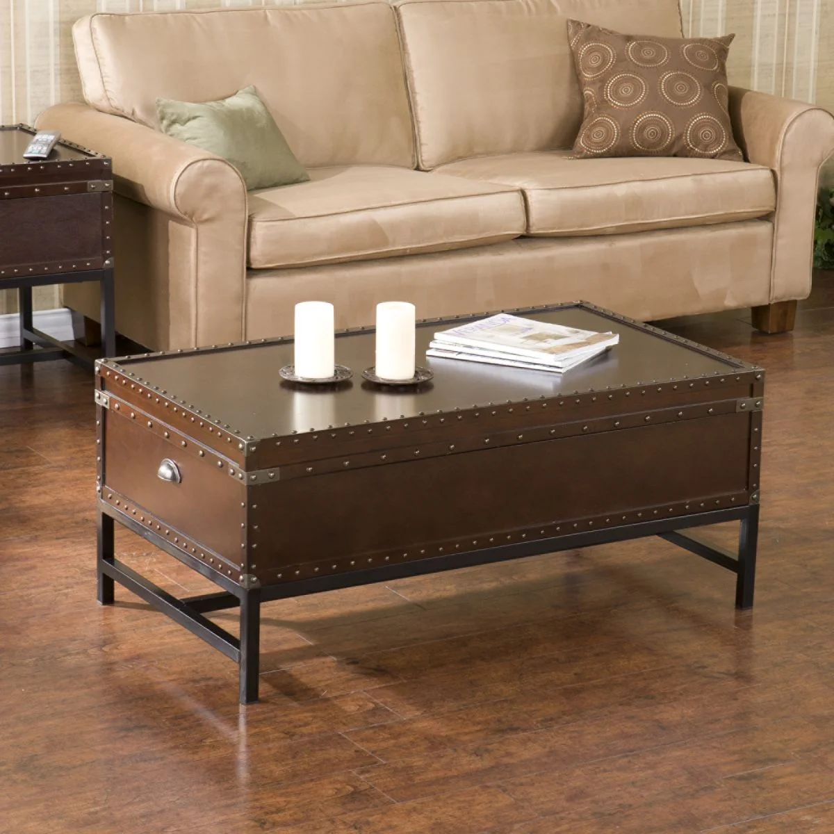 SEI Furniture Voyager Storage Coffee Table in Espresso