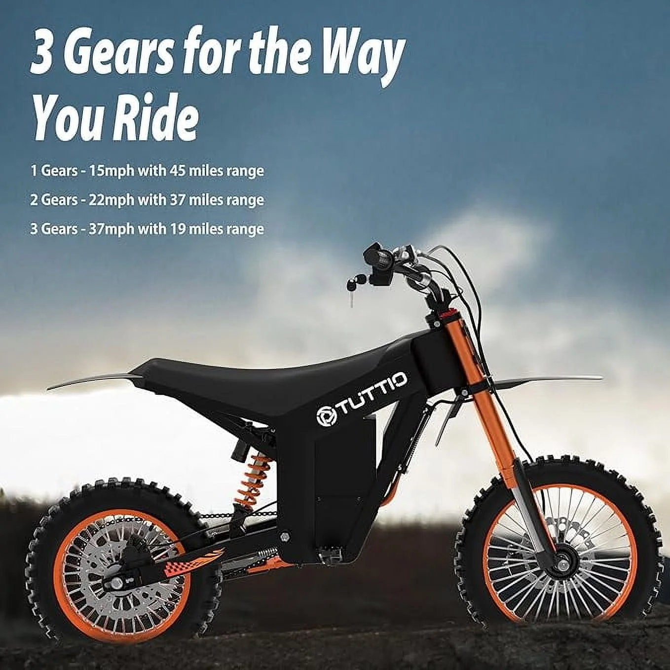 TUTTIO Soleil01 2000W Electric Dirt Bike Adult, 48V 21AH 37MPH, Electric Motorcycle 14