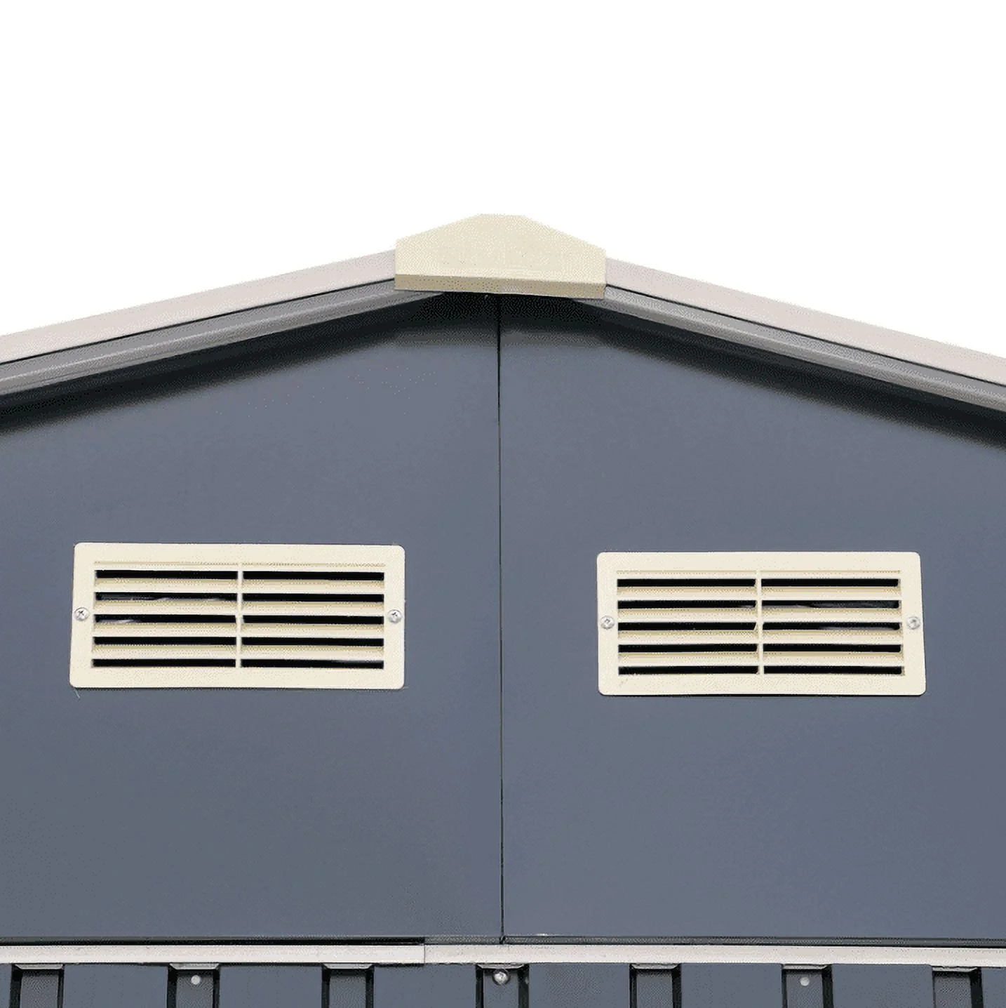 Duramax 55151 Metal Garage 12'x26' Metal Storage Shed Dark Gray with White Trim