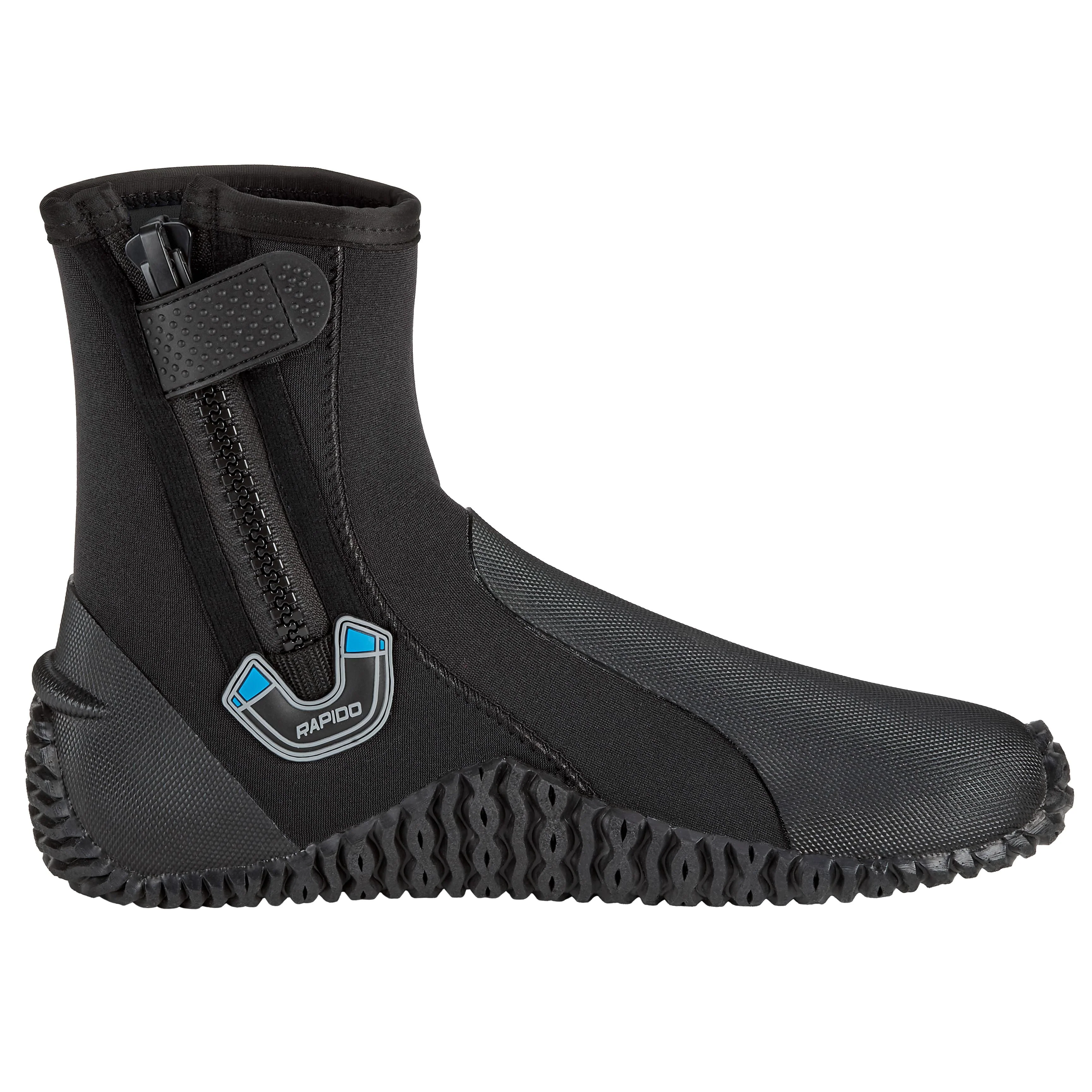 Rapido Boutique Collection Wise 5mm Neoprene Wetsuit Zipper Dive Boot, Great Scuba Diving Snorkeling Surf Boots, Anti-Slip Rubber Sole Booties