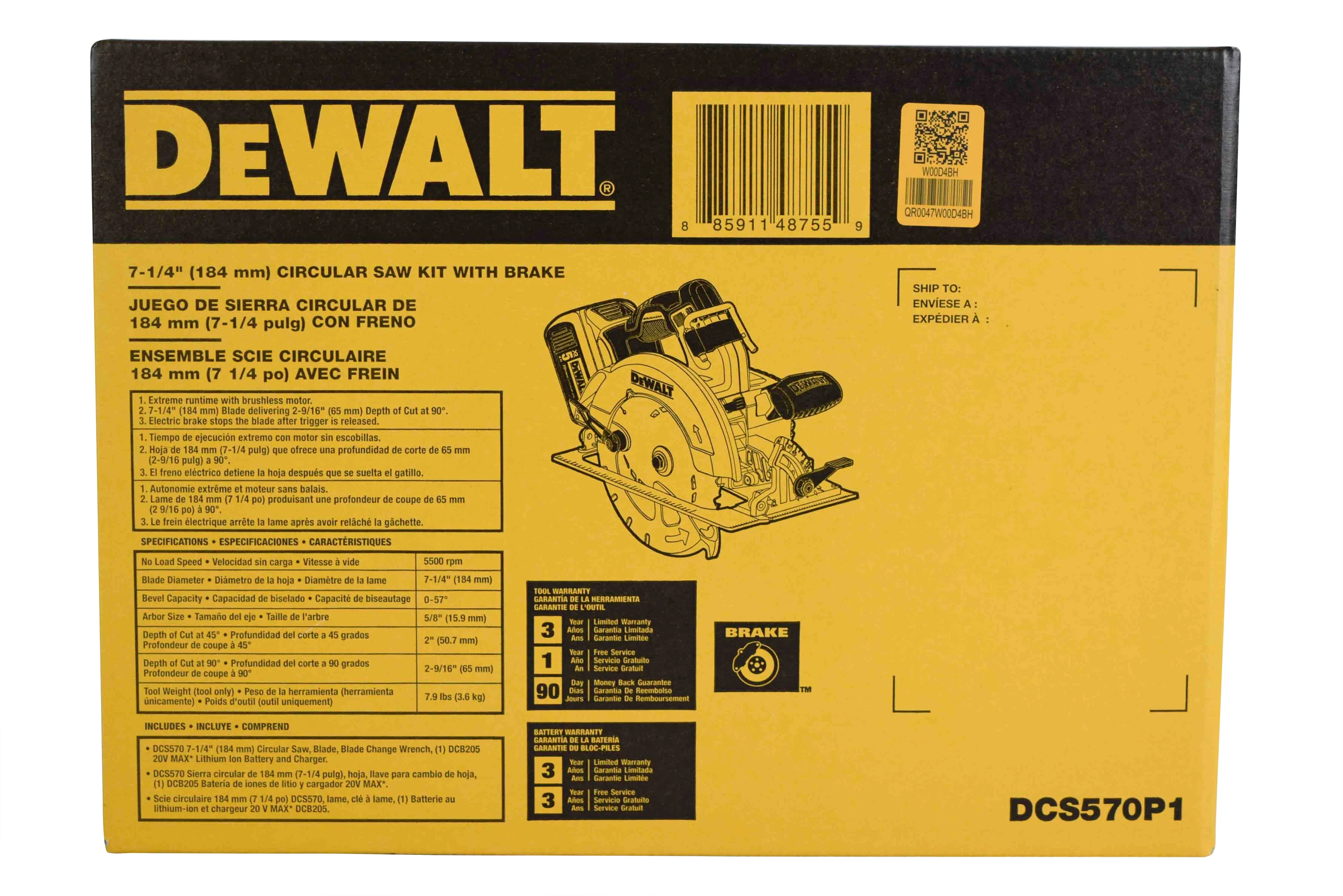 DeWalt 20V Max Brushless 7-1/4 Circ Saw Kit