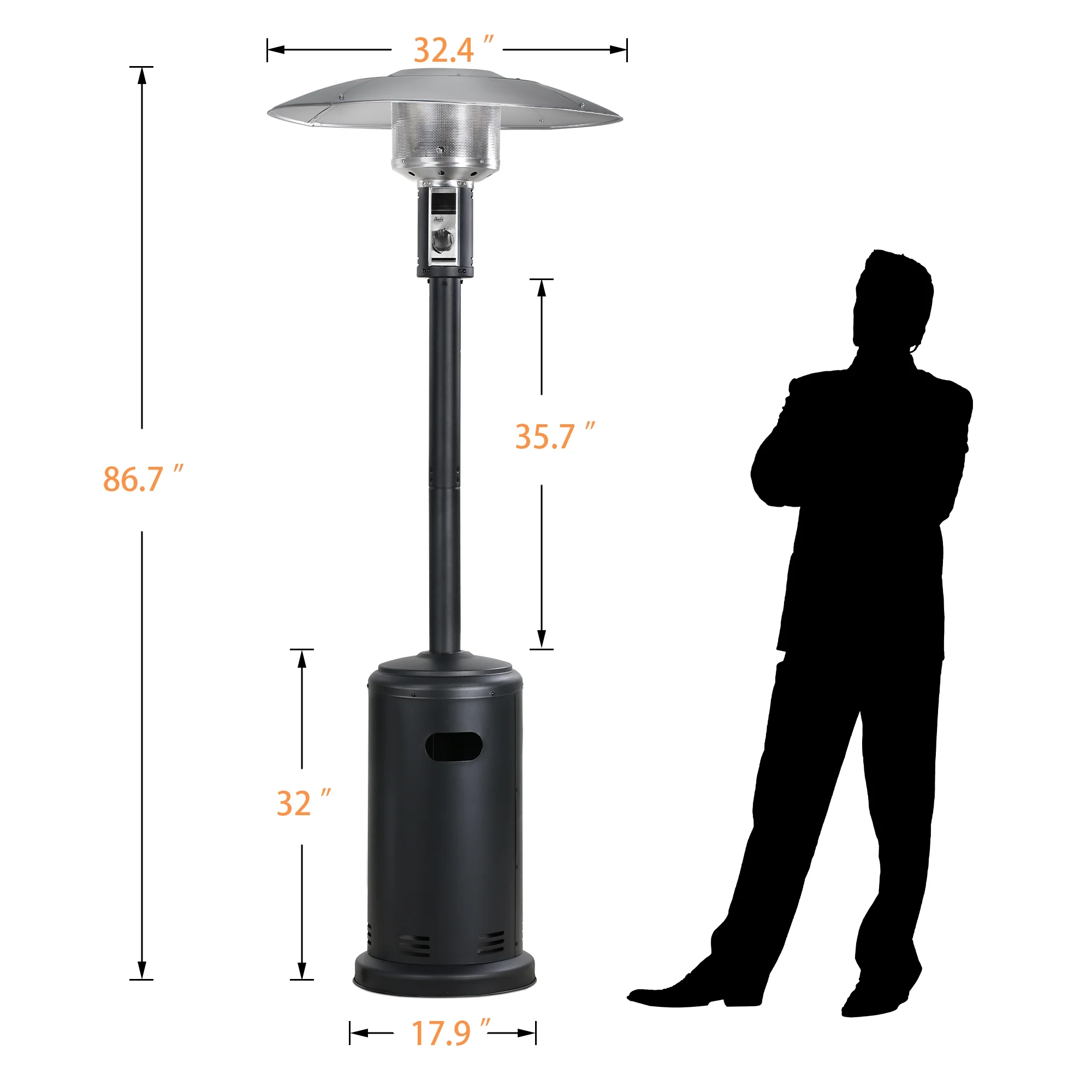 BALI OUTDOORS Gas Patio Heater Propane Patio Heater 40,000 BTU Outdoor Heaters for Patio